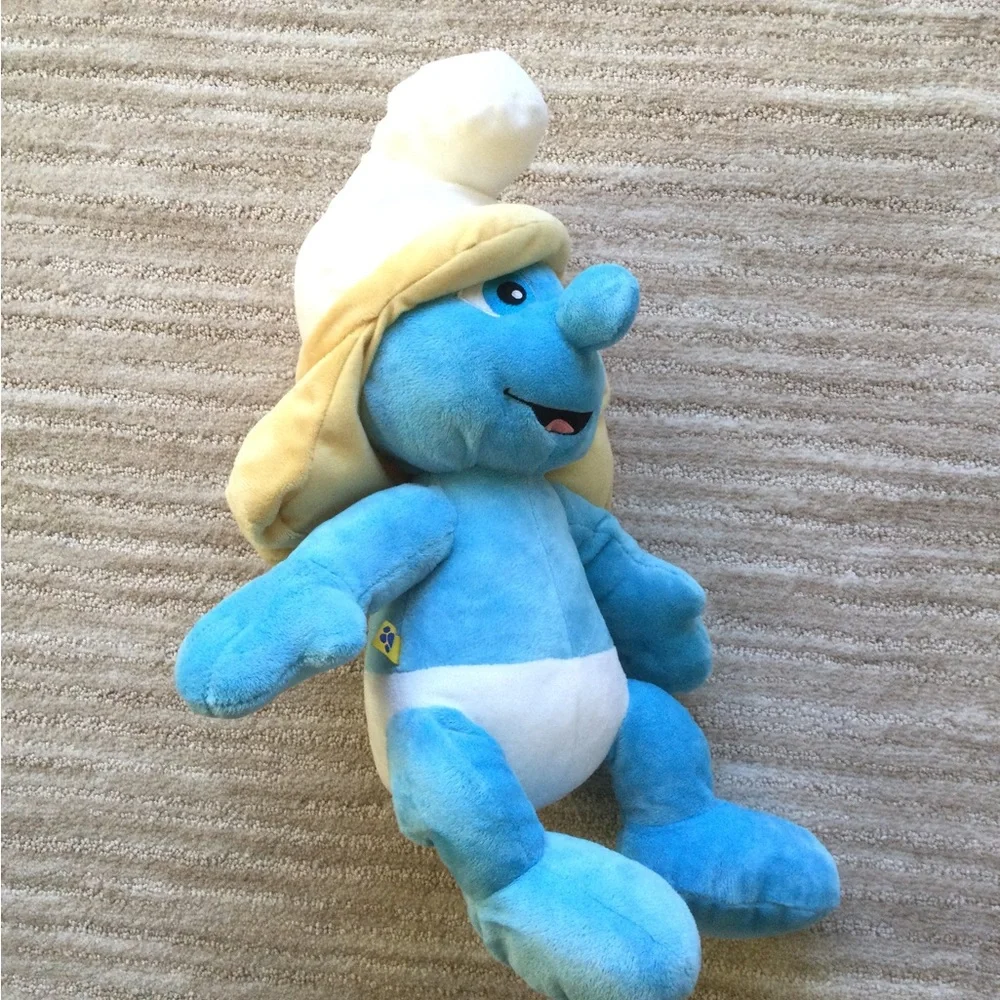 Build a Bear Blue White Smurf Movie Plush Smurfette Stuffed Animal Toy 16”